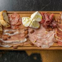 Salumi Board · Daily selection of cured meats and cheeses served with gnocco fritto and giardiniera.