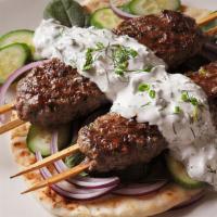 Kafta Kabob · Grilled ground beef parsley, spices and rice.