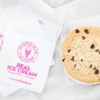 Ice Cream Cookie Sandwich · 2 Cookies of choice with your favorite ice cream in the middle.
