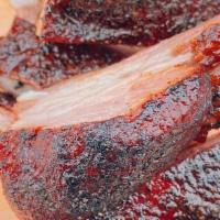 Pork Ribs & Tips · Dry rubbed, slow smoked and lightly glazed with a bit of a kick. served with texas toast and...