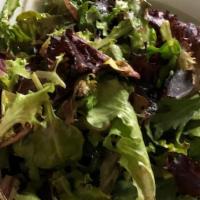 Baby Mixed Greens · Extra virgin olive oil and balsamic vinegar.