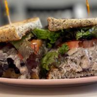 Chicken Salad Sandwich Lunch · Cranberry-pecan, chicken salad, tomato, spring mix, seeded bread.