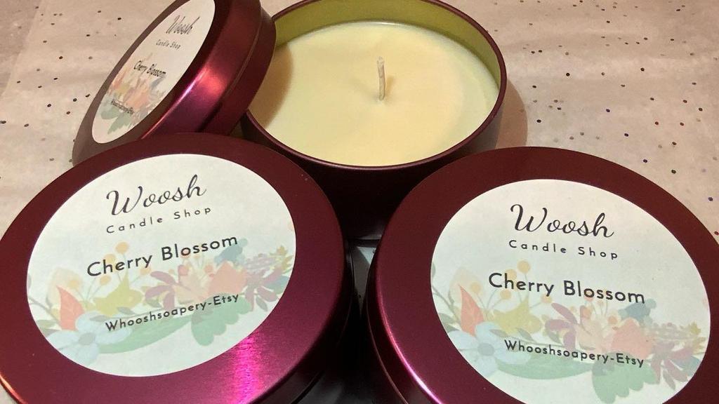 Cherry Blossom Soy Candle · 100% pure soy, lovely scent. Long lasting scent.