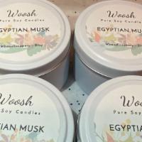 Egyptian Musk Soy Candle · Pure soy, hand poured, classic scent.