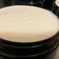 Whipped Cocoa Butter · Cocoa butter, Shea butter, mango butter, sweet almond oil, argan oil, coconut oil, beeswax. ...