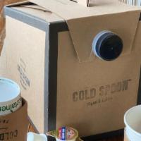 Boxed Coffee · Ten 10oz cups, a bag full of sugars and sweeteners, creamers, napkins, stirrer, a cold spoon...