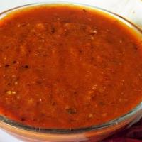 Salsa Roja · Tomato base and dried red hot peppers