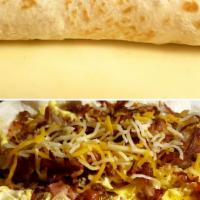 Meat Lover Burrito · Two eggs cheese, sausage, bacon, ham.