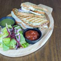 Paneer Bhurji Sandwich · scrambled paneer / kachumber salad / chutney mayo