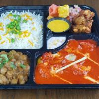 Butter Chicken Mealbox · signature butter chicken / choice of lentil / choice of rice-bread