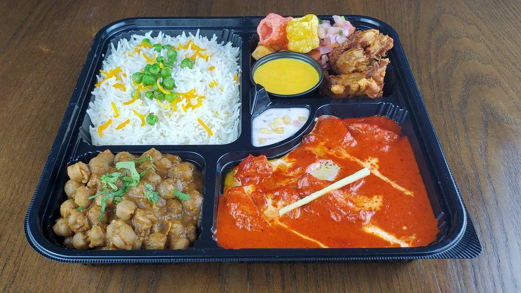 Butter Chicken Mealbox · signature butter chicken / choice of lentil / choice of rice-bread