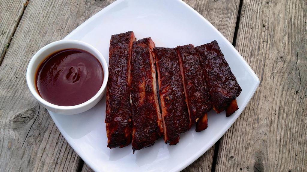 Bbq Rib Plate  (Gf) · Four BBQ Spare Ribs and two regular sides.