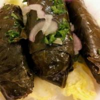 Grape Leaves · Grape leaves stuffed with vegetable and rice.