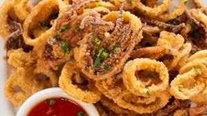 Calamari · Tender calamari seasoned with salt and pepper, lightly fried. Served with russo's homemade m...