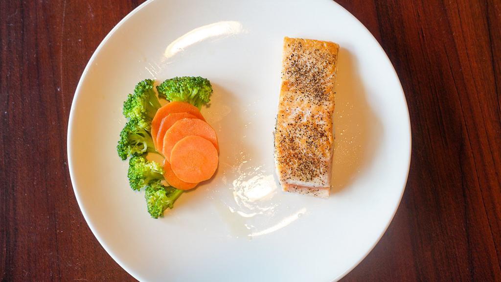 Salmon  · Grilled salmon with special sauce.