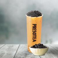 Thai Milk Tea · A strong freshly brewed and buttery Thai tea, black pearl not included.