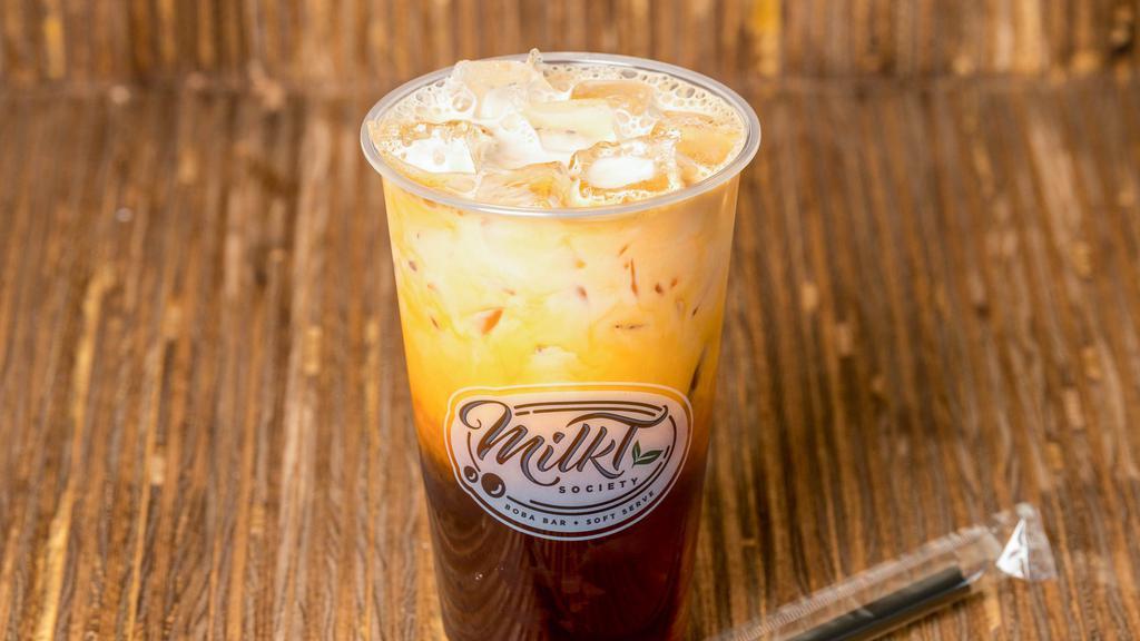 Thai Tea · ***Boba NOT included. Must select Boba as a topping to include***
A blended sweet and creamy multi-spiced tea smoothie with a creamy orange color