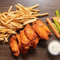 8 Bone-In Wings · 8 bone-in wings, served with veggie sticks and side of ranch or blue cheese.
