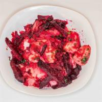 Beets - Keysir (ቀይ ስር) · Beets and potatoes with onion, garlic paste, and Ethiopian spices