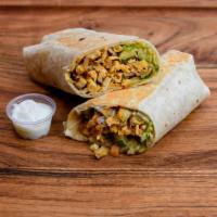 Hickory Hens Shawarma Wrap · Stir fried shredded chicken breasts marinated in a mediterranean blend of herbs and spices s...