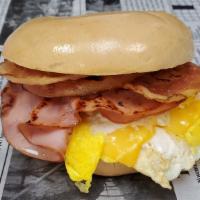 Viking * · Ham, Bacon, Triple Egg & Double Cheese on your choice of bagels.