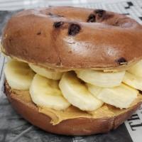 Ashley · Peanut Butter & Whole Banana on a Chocolate Chip Bagel or on your choice of bagels