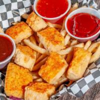 Tofu Basket (Can Be Made Vegan) · Fried tofu bits served with fries and choice of dipping sauce.