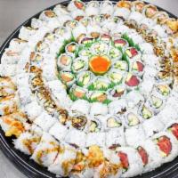 House Roll  A (12 Rolls) · Shrimp tempura rolls , tuna avocado, salmon avocado, spicy tuna, spicy salmon, eel cucumber,...