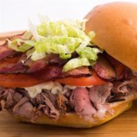 Roast Beef Blt · 1/4 lb. Roast Beef - served with bacon, lettuce, tomato & mayo - on a potato roll.