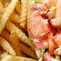 Large Lobster Roll & Fries · 1/2 Pound House Made Lobster - Served On A Grilled Torpedo Roll (on bed of lettuce) - Includ...