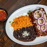 Mole · Grilled Chicken, our famous molé poblano sauce and queso fresco.