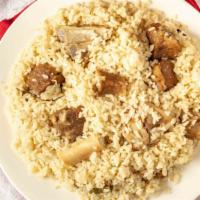 Hajji Biryani (Mutton) · Baby goat meat cooked with aromatic rice for an authentic Biryani taste (bestseller!)