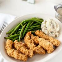 Chicken Fingers · Chicken breast strips served with house-made good flow honey mustard or house-made red-eye c...