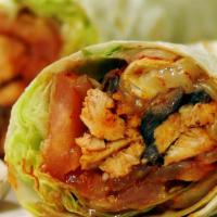 Hot & Spicy Chicken Wrap · Grilled chicken, caramelized onion, pepper, mushroom melted provolone cheese, lettuce, tomat...