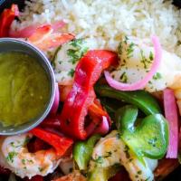 Shrimp Bowl · Gluten free. Grilled shrimp, onions & bell peppers.
