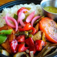 Veggie Bowl · Gluten free. Grilled mushrooms, onions, zucchini, squash & bell peppers.