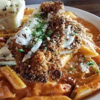 Gf-Penne Alla Vodka · Gluten free penne pasta tossed in a tomato cream
sauce with garlic and a touch of Vodka