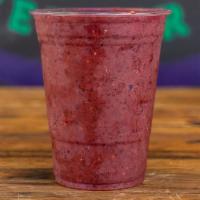 Very Berry Smoothie · Strawberry, raspberry, blueberry, banana, apple juice.