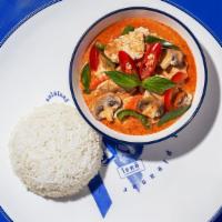 F6 Vegetables Curry** · Red curry paste, coconut milk, brocolli, cabbage, carrot, zucchini, green beans, bell pepper...