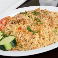 Chicken Biryani · Chicken & Basmati rice flavored with special spices and cooked to perfection.