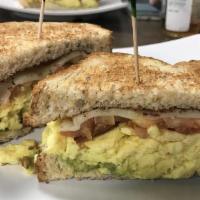 E.A.S.T. Panini · Bacon, egg, avocado, swiss, tomato on choice of bagel or bread.