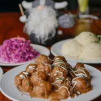 Viking Feast · Twenty-four meatballs of your choice with mashed potatoes, egg noodles, or herbed rice. Serv...