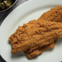 Fried Catfish · A southern staple, Two deep fried fillets