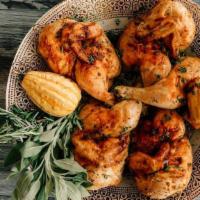 Roasted Chicken · Half chicken with au jus.