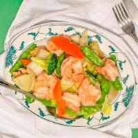 Imperial Shrimp · Jumbo shrimp sauteed with mixed vegetables.