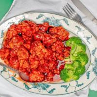 General Tso'S Chicken · The general's favorite dish. Tender chunks of boneless chicken marinated in red hot sauce. S...