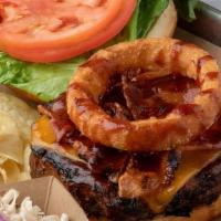 Smokehouse Bbq Burger · Our Classic Burger topped with smoked bacon, cheddar cheese, our BBQ Sauce, lettuce, tomato ...