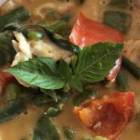 Tom Yum · Vegan. Gluten free, mild spicy. Hot and sour soup with lemongrass, galangal roots, kaffir le...
