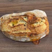 Jalapeno & Cheese · Sourdough batard with Jalapeno & Cheddar Cheese,