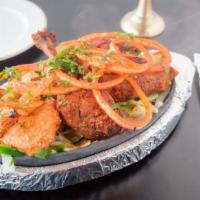 Special Kabob Platter · Chef’s special. Kabob samplings: tandoori chicken, chicken tikka, malai tikka, chicken and l...